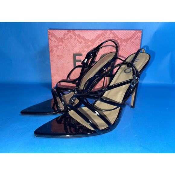 EGO KAIA Black Strappy Slingback Heels Women’s Size 7 US / UK 5 / EU 37 - Picture 1 of 7